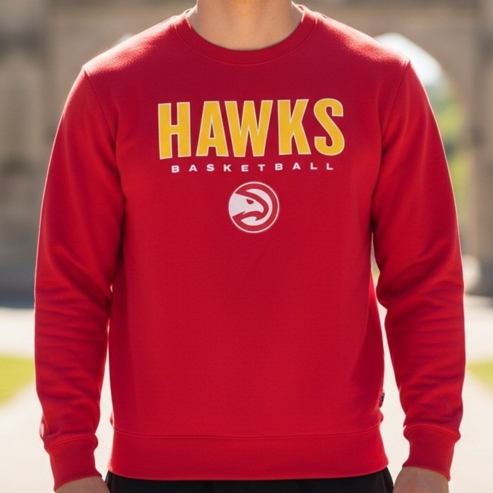 Men's NBA Atlanta Hawks Basketball Pullover Crew Sweatshirt - XXL